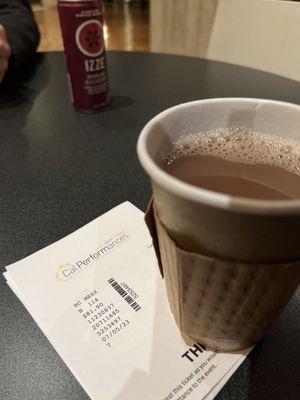 A $4 styro cup of self service hot chocolate. It's AWFUL!