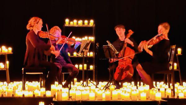 Quartet playing the final song at the candlelight concert.