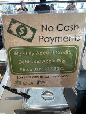 Trash to not accept cash