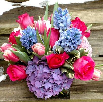 Bright shades of pink, purple & Blue for your special someone