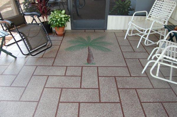 Acrylic Herringbone with Palm Tree coating