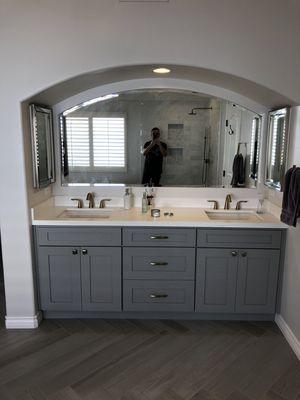 Bathroom remodel los angeles, tile work, shower, cabinets, electrical, plumbing