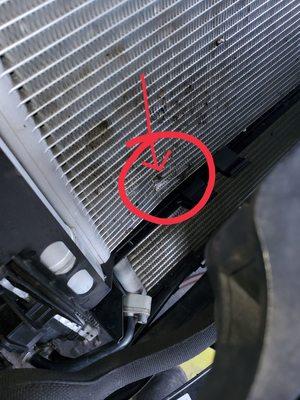 Porsche ac condenser damage