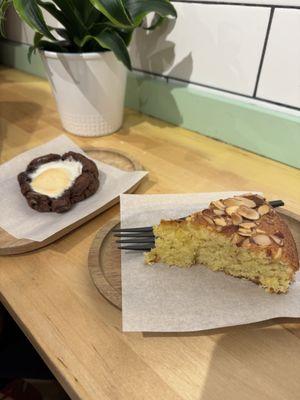 Lemon coconut almond cake and Dark Chocolate Marshmallow Cookie