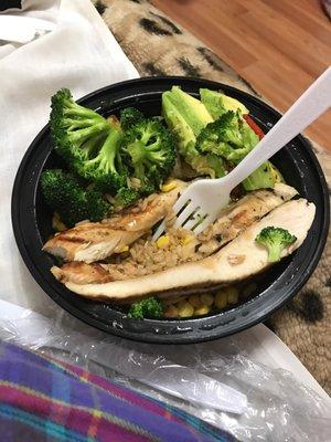 Omg this is great!!! Grill chicken with brown rice and mixed veggies