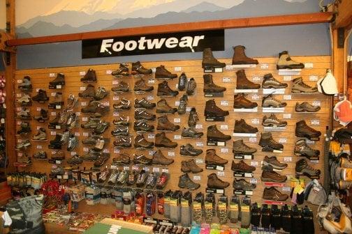 A huge selection of shoes, sandals and boots.