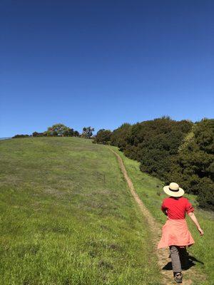 Even near the trail end they have hills!