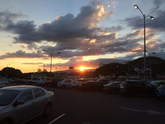 Tonight's sunset from the first floor parking lot