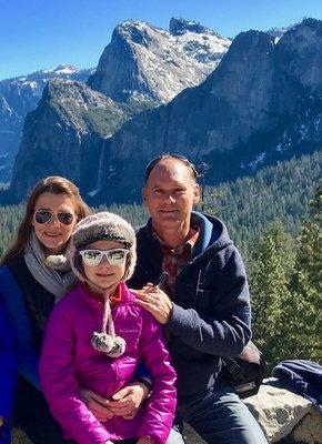 Owners Anita, Kayla and Derek (Mitchell family) in Yosemite