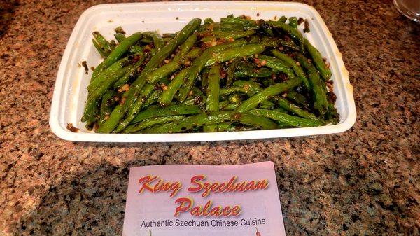 Sautéed String Beans $11.95 (12/25/21). #KingSzechuanPalace #JerseyCity #ChineseFood #FoodPorn