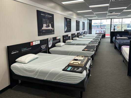 Many tempur-pedic beds.