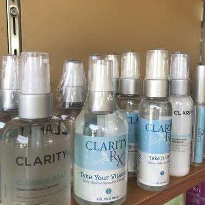 Try our exclusive skincare line, Clarity Rx!