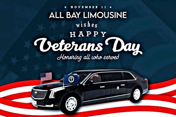 Happy #VeteransDay from All Bay Limousine. Get 10% off for the entire month of November!