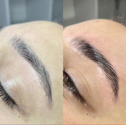 Brow lamination for these fluffy brows!