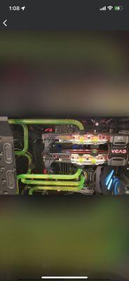 Custom built computer with liquid cooling