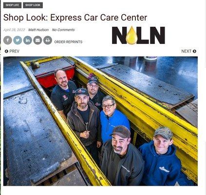 We had the honor of being featured in NOLN a national trade publication for quick lubes across the US