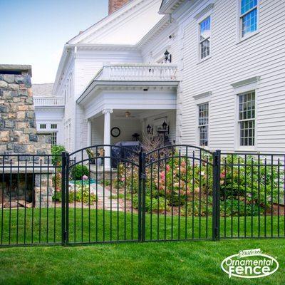 Eastern Ornamental Aluminum Fence with matching accent gates. #ornamental #ornamentalfence #aluminumfence #fence #fences #fencing