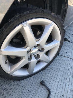 Tire exploded while I drive on the freeway. Tires were under warranty and properly taken care of.