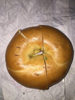 Found this green stuff on my bagel. Is this mold?Totally unacceptable Dunkin Donuts