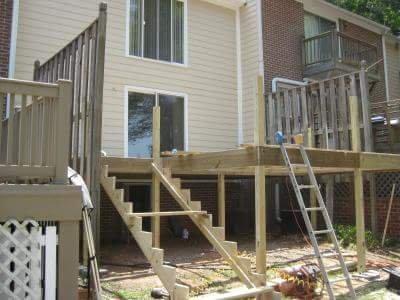 added deck space and steps