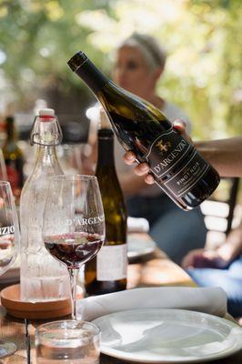 pinot noir on the terrazzo patio