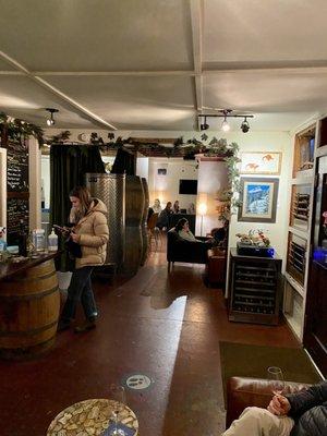 Guests enjoy tastes, glasses, and bottles of wine at local wine bar in Davis, CA