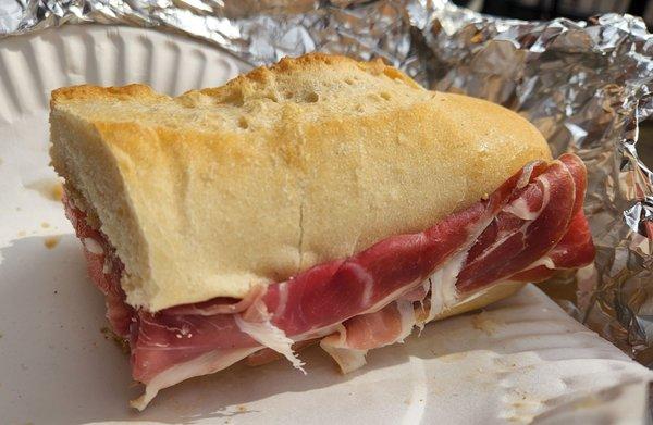 Prosciutto with Mozzarella on a sub