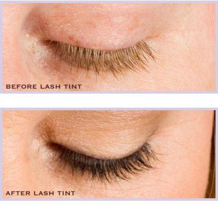 Before and After of a Lash Tint