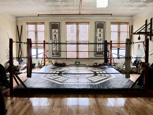 Unique urban zen atmosphere is part dojo, part boxing gym and part temple...A Sanctuary of Training!