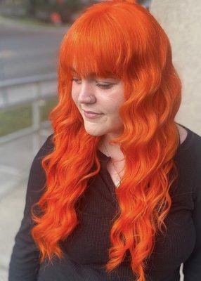 Vivid orange + custom colored clip In extensions!