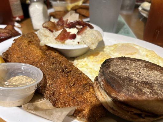 Fried sea bass could be trout too I forget lol