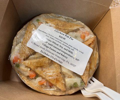 Chicken pot pie.  It's a personal size but with a salad- this feeds two!