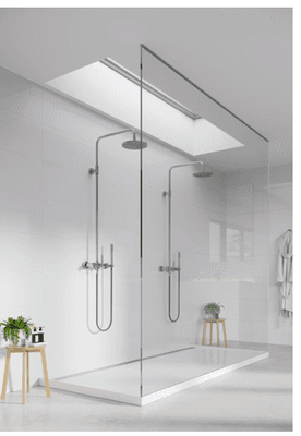 We offer a custom line of Tub to Shower Conversions that includes seamless glass doors and low profile step in showers.