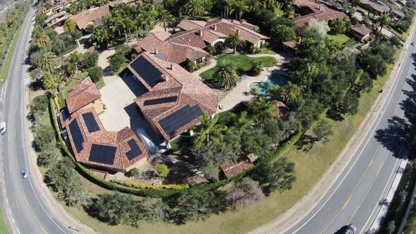 Palomar Solar,148 solar panels, roof mount, seven different roofs, Enphase, Rancho Sante Fe, CA.