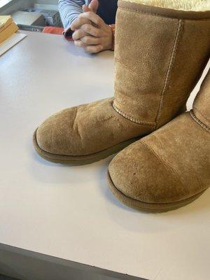 (Old pair of Uggs) but look how great of a job she did!