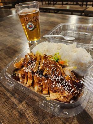 Chicken teriyaki. It's decent.