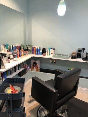 The salon, one woman, one room. Safe, clean,smart custom cut and color for women & men.