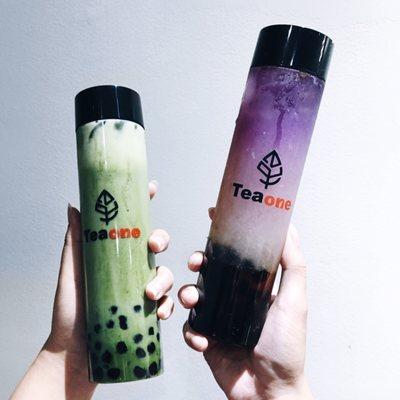 Matcha and Stardust drink.