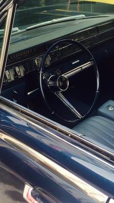 65 Lincoln Continental steering wheel after painted to match the outside paint.