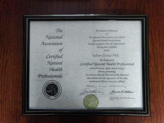 Certified Natural Health Professional