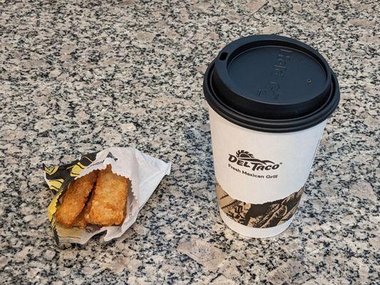 Hash browns and a coffee