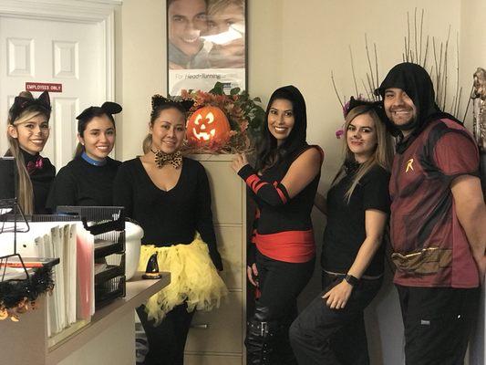 Halloween costume dress up day at Acorn Dental