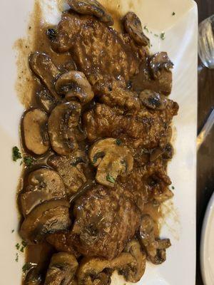 Veal Marsala. Look at all those mushrooms! Delicious!!