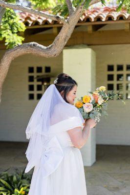 Look at the details of the wedding dress! It is super lovely!