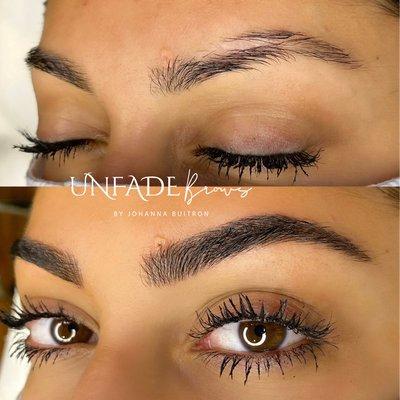 Eyebrow Scar cover up with Microblading and shading