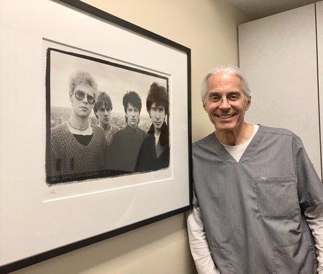 Dr. Bronsky and one of the many Rockstar pictures of the wall.