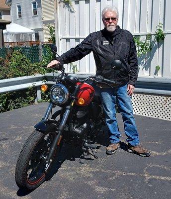 Your Truly with my 2022 Meteor motorcycle.