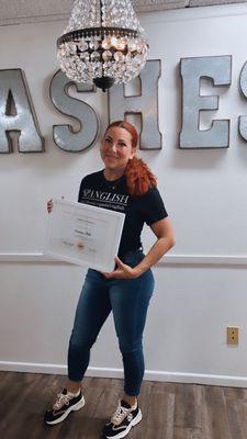 New Student Certified in Eyelash Extensions