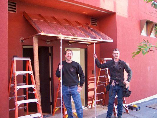 Custom copper awning