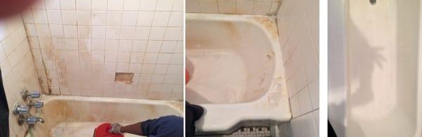 Before & after work done in Heavy duty bathroom